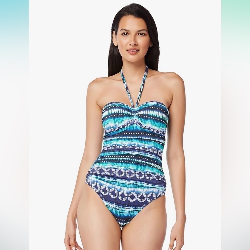 Bleu Rod Beattie Sun Sea and Sand Bandeau One-Piece Navy